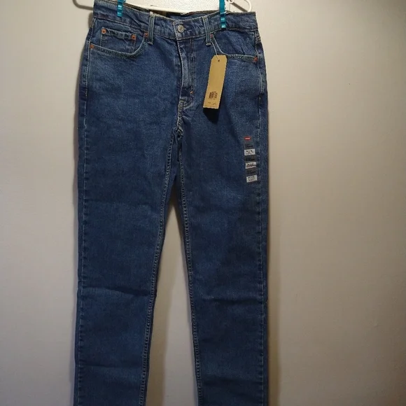 Levi's 514 Medium Indigo Straight Leg Regular Fit Blue Jeans - Picture 4 of 15